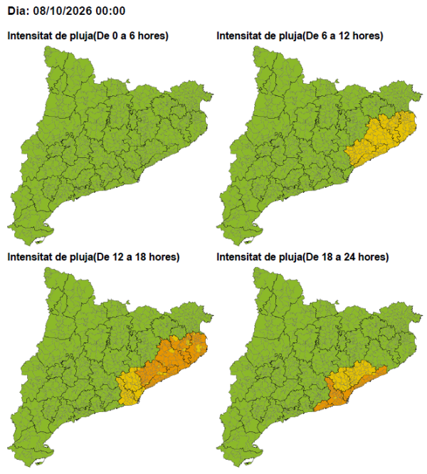 Previsió de pluja 8 d'octubre de 2026