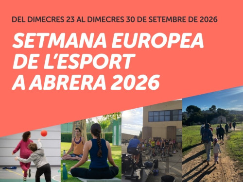 A Abrera ens movem i fem esport! Del 23 al 30 de setembre celebrarem la Setmana Europea de l’Esport amb activitats per a totes les edats