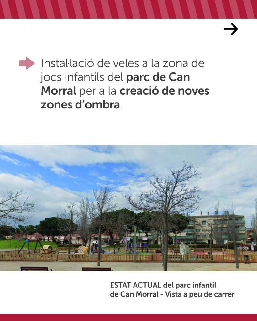 Instal·lem veles per a la creació d’una nova zona d’ombres al Parc de Can Morral d'Abrera
