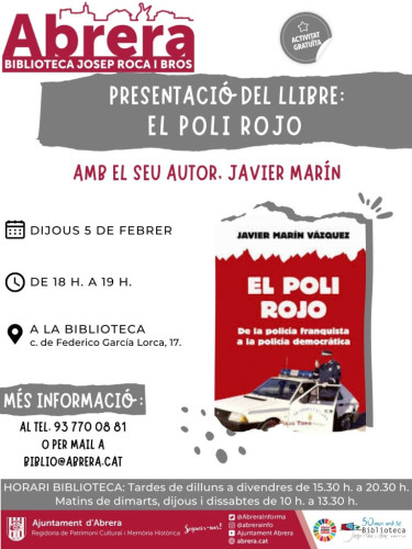 Presentació del llibre 'El poli rojo' amb l'autor, Javier Marín