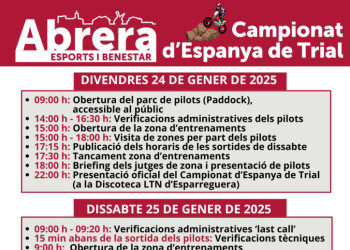 Abrera amb l'esport! El Campionat d'Espanya de Trial arriba aquest cap de setmana al nostre municipi, amb participants locals. No us ho perdeu!  Programació