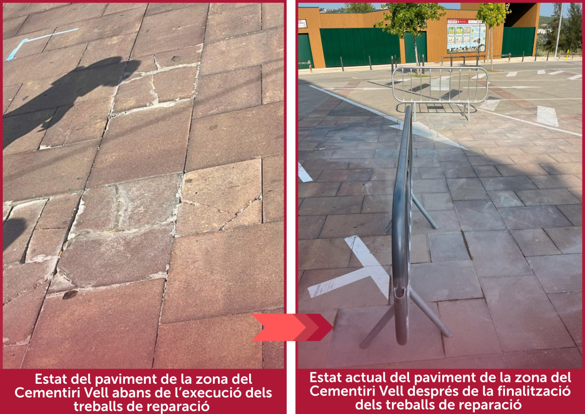 Recentment hem finalitzat els treballs de reparació del paviment a la zona del Cementiri Vell