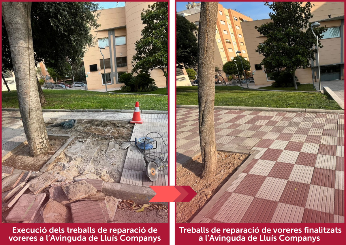 Reparació de voreres a l'Avinguda de Lluís Companys d'Abrera