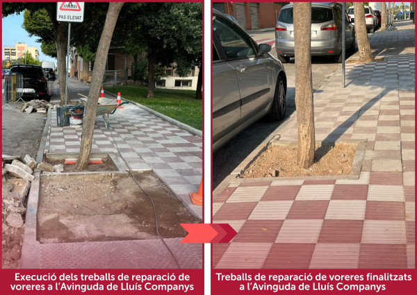 Reparació de voreres a l'Avinguda de Lluís Companys d'Abrera