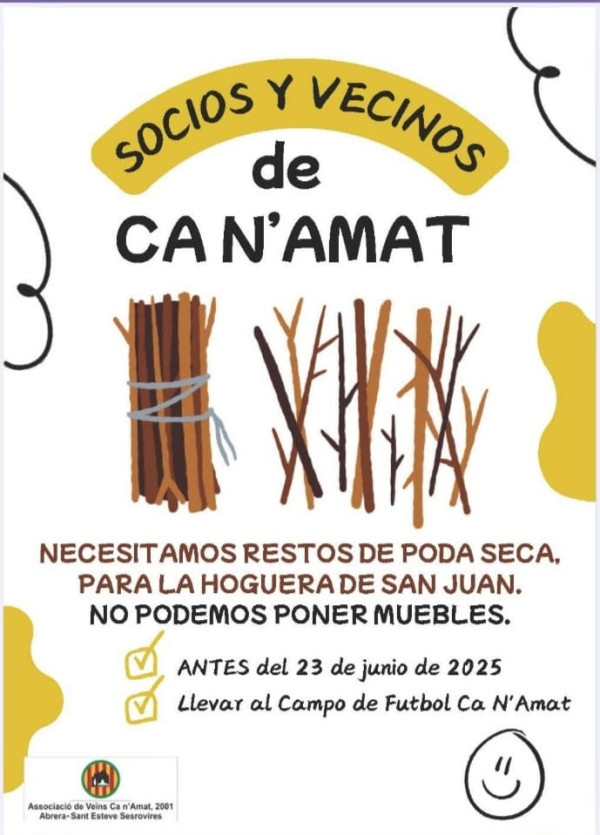 Revetlla de Sant Joan 2025 a Ca n'Amat - Recollida de restes de poda per a encendre la foguera