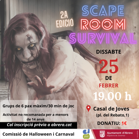 Ei, Joves! Celebreu el Carnaval amb nosaltres! Obrim inscripcions per a l'Scape Room 