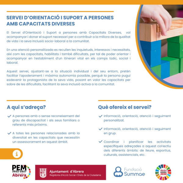 Iniciem un servei d'informació i orientació per a persones amb capacitats diverses