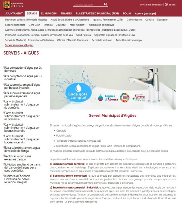 Servei Municipal d'Aigües - espai web