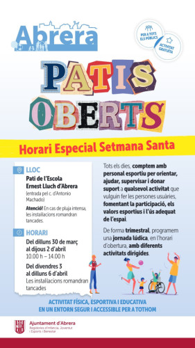 Patis Oberts - Horaris Setmana Santa
