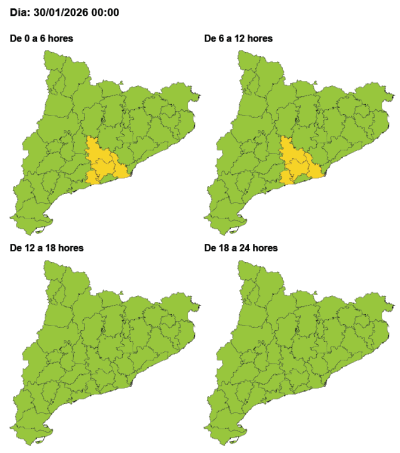 Previsió ventades. Divendres 30 de gener de 2026
