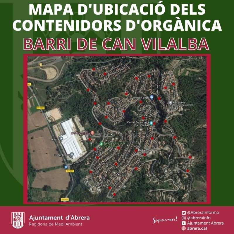Mapa d'ubicació dels contenidors d'orgànica. Barri de Can Vilalba