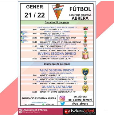 Partits AE Abrera 21 i 22.01.23 - A CASA