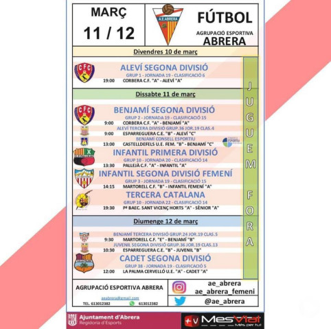 Competicions esportives - AE Abrera 11 i 12.03.23. FORA
