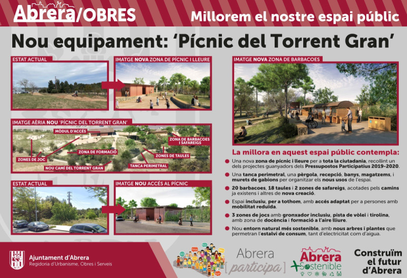 Avancen a bon ritme les obres del pícnic del Torrent Gran, una nova zona de lleure a Sant Ermengol d’Abrera