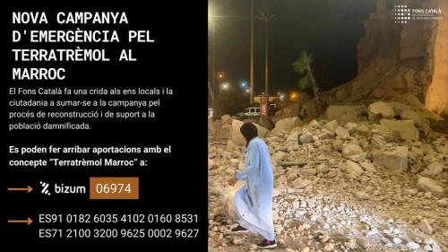 Fons Català de Cooperació. Nova campanya d'emergència pel terratrèmol al Marroc