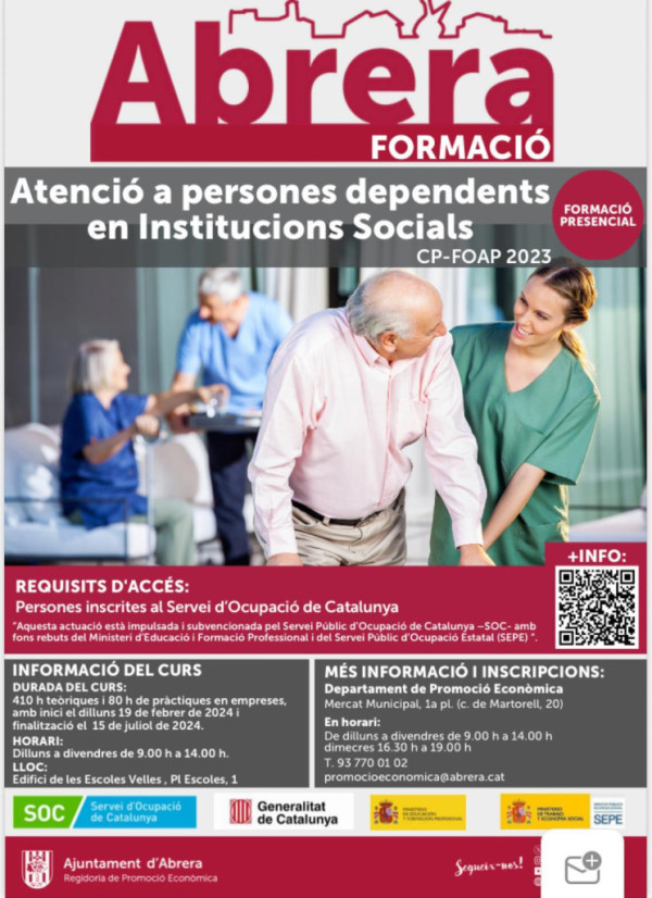 Curs d'Atenció a persones dependents en Institucions Socials