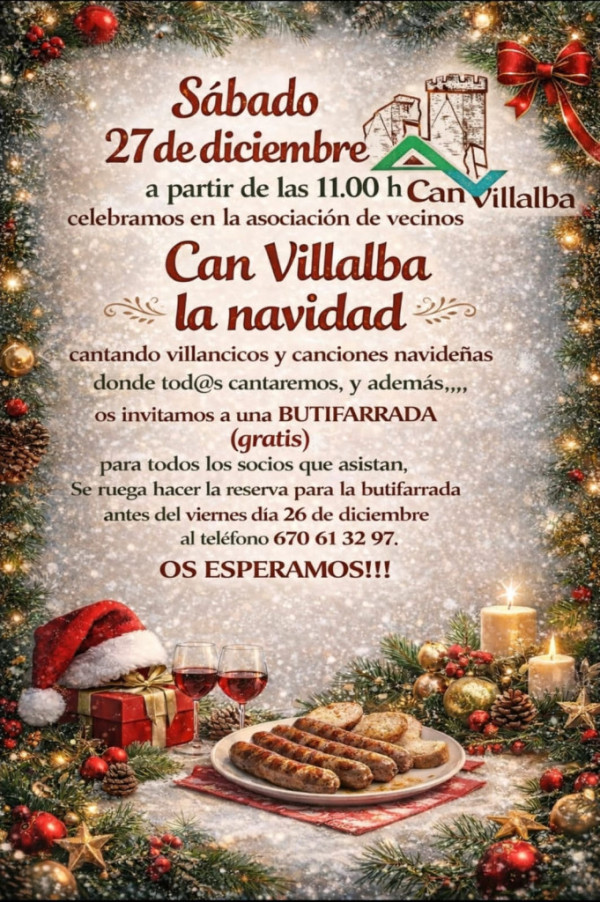 Dissabte 27 de desembre. Celebració del Nadal a Can Vilalba