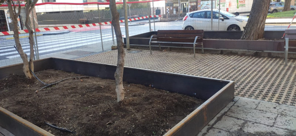 Avancen a bon ritme els treballs de reparació i millora dels jardins de la plaça de Rafael Casanova