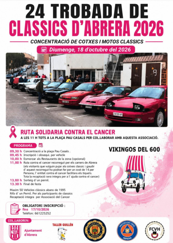 Cartell 24a Trobada de clàssics d'Abrera 2026