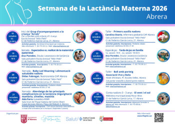 Abrera se suma, un any més, a la Setmana de la Lactància Materna amb xerrades, tallers i activitats gratuïtes per a les famílies