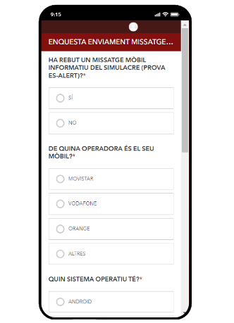 Prova del sistema d'alertes de Protecció Civil, el proper dijous 14 de setembre