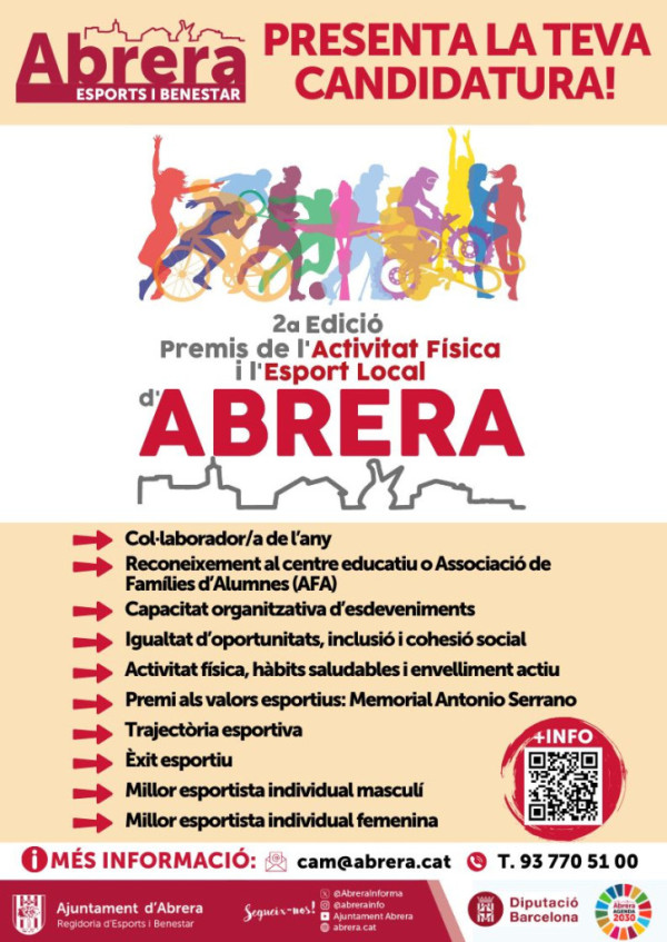Abrera amb l'esport! Convoquem els 2ns Premis de l'Activitat Física i l'Esport Local