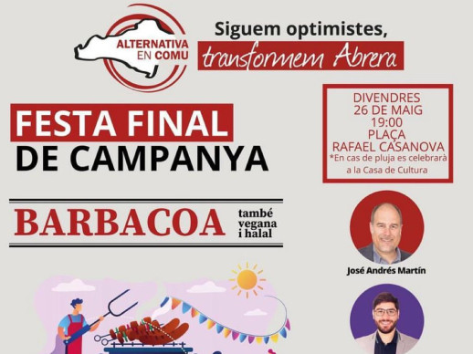 Cartell festa final campanya Alternativa en Comú 26-05-23