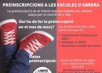 PREINSCRIPICIONS A LES ESCOLES D'ABRERA CURS 2024-2025